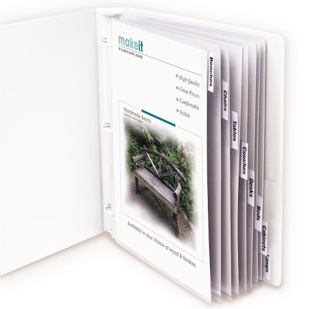 C-Line Products Polypropylene Sheet Protector with Index Tabs, Clear Tabs, 11 x 8 12, 8ST Set of 10 ST, 80PK 05587-BX